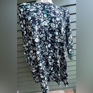 J. Jill Black and Green Floral Top